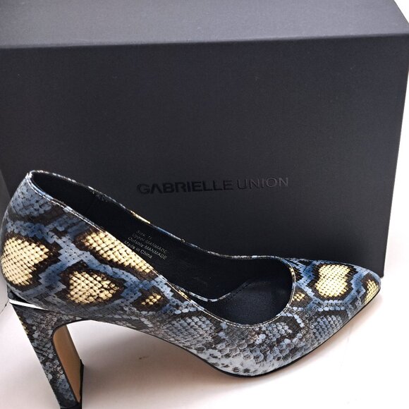 Gabrielle Union Metal Rand Heel Blue Shoes  -  Size 11 - Picture 13 of 13